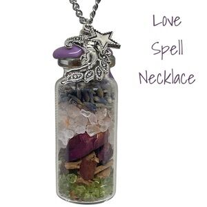 Love Spell Pendant Silver Necklace Handcrafted NWT OS